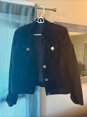 Jones New York Brown Velvet Button Jacket